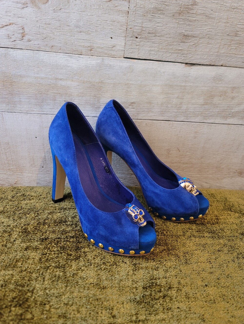 Alexander McQueen Blue Suede Shoes